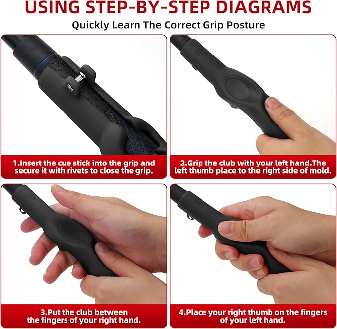 Golf Grip Trainer, Golf Grip Training Aid for Correct Hand Positioning, Removable Swing Grip for right Golfers