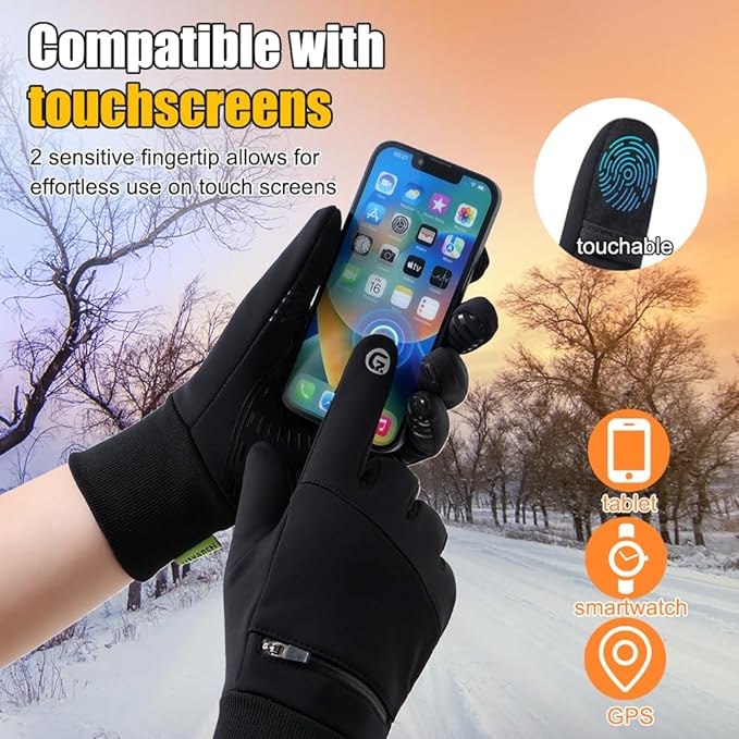 Winter Gloves for Men Women Waterproof Glove,Touchscreen Gloves Thermal Snow Gloves for Running Cycling Driving