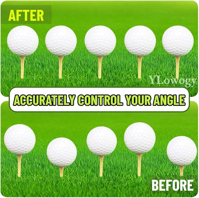 Zinc Alloy Golf Tee Height Setter - 5 Adjustable Settings 3-in-1 Divot Repair Fork & Groove Cleaner + 5 Golf Tees for Stable Consistent Swings