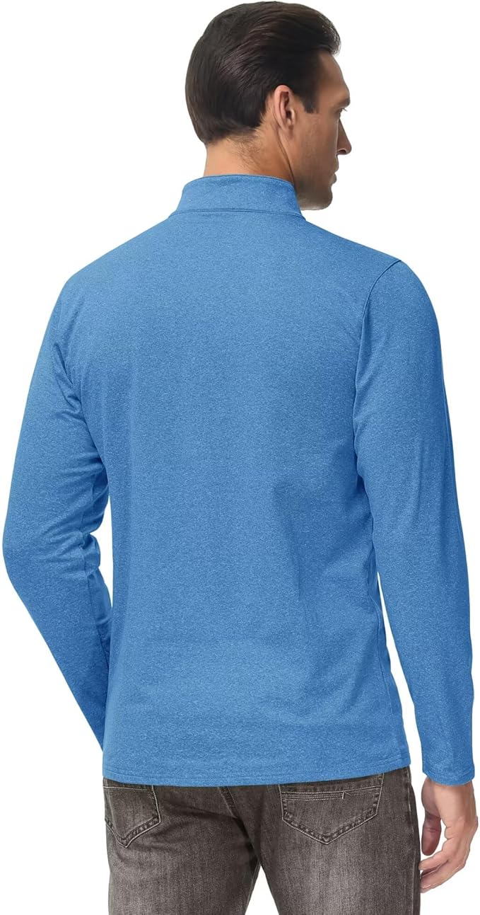 Boladeci Men's Quarter Zip Pullover Premium Fleece Lined Heather Long Sleeve Golf Shirts Midweight 1/4 Half Zip Sweatshirts