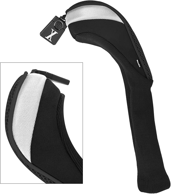 Andux 3pcs/Set Golf 460cc Driver Wood Club Head Covers Long Neck with No. Tags