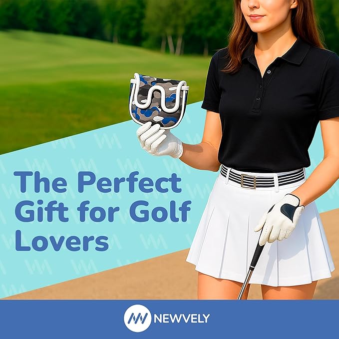 Golf Club Putter Cover Headcover for Blade Mallet Putter Cover with Magnetic Closure and Golf Towel