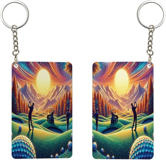 Keychain - Rectangular Acrylic Keychain Daily Key Ring Car Key Fob Holder 2X3 Inch