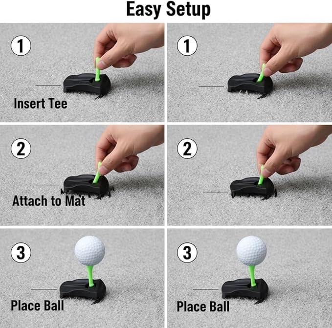 Hinged Turf Base V3 - Turf Tee for Artificial Turf - Includes Pre-Cut Tee Variety Packs, Golf Tee Holder for Artificial Turf, Indoor Outdoor Home Training
