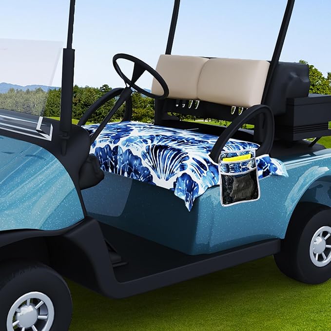 AQQA Golf Cart Seat Covers, Tropical Palm Leaf-Boho-Marble Microfiber Golf Cart Seat Blanket, Golf Blanket, Golf Accessories, Golf Cart Seat Towel Fits All 2-Seat Golf Carts, 55"x 32"