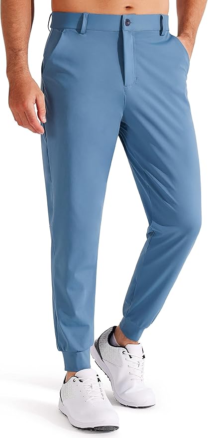 Libin Men's Golf Pants Joggers Lightweight 3 Pockets Slim Fit Soft Stretchy Tapered Work Dress Athletic