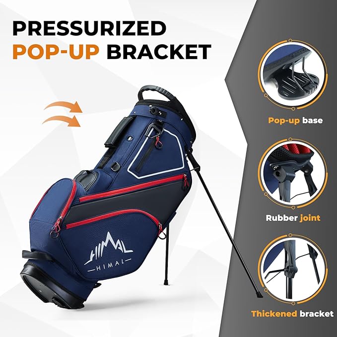 14 Way Dividers Golf Stand Bag Lightweight, Golf Bag for Men Women with Multiple Pockets, Dual Strap and Rain Cover Hood