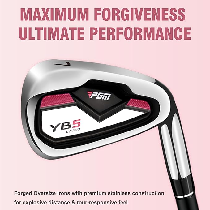 PGM 12/15 Pieces Women's Complete Golf Club Set – Full Set with 460cc Driver, Fairway Wood, Hybrid, Irons, Putter, Golf Stand Bag - Golf Clubs Women Right Handed