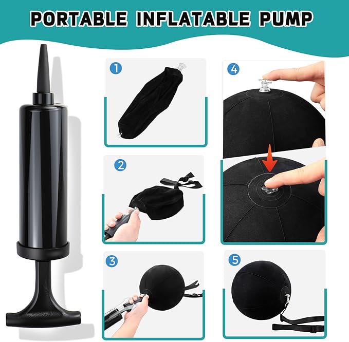 Golf Training Aid, Smart Ball for Golf Swing Trainer, Golf Training Ball Between Arms - Connector & Hanger Golf Practice Equipment, Inflatable Golf Swing Ball - Posture Correction for Beginners
