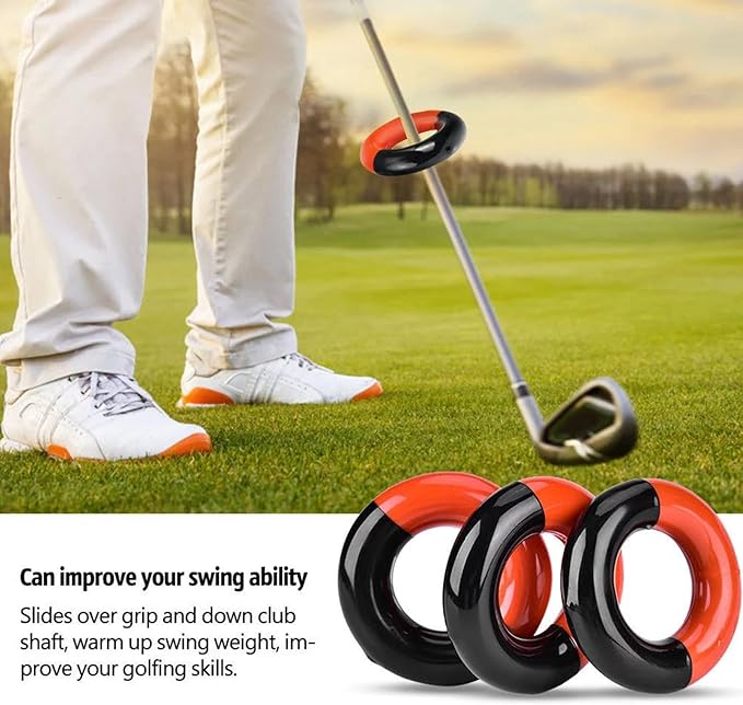 Golf Swing Weight Rings (3-Pack) – Donut‑Style Weighted Warm‑Up Accessories for Drivers, Irons & Woods