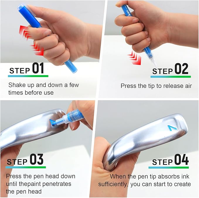 THE GOLFER STORE Golf Club Paint-9Pcs Golf Pens&Golf Markers for Fill in, Customize or Renovate Your Clubs and DIY Golf Balls