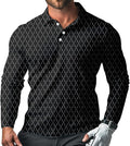 Men's Long Sleeve Golf Shirt Quick Dry 3 Button Work Fishing Outdoor Casual Collar Shirt