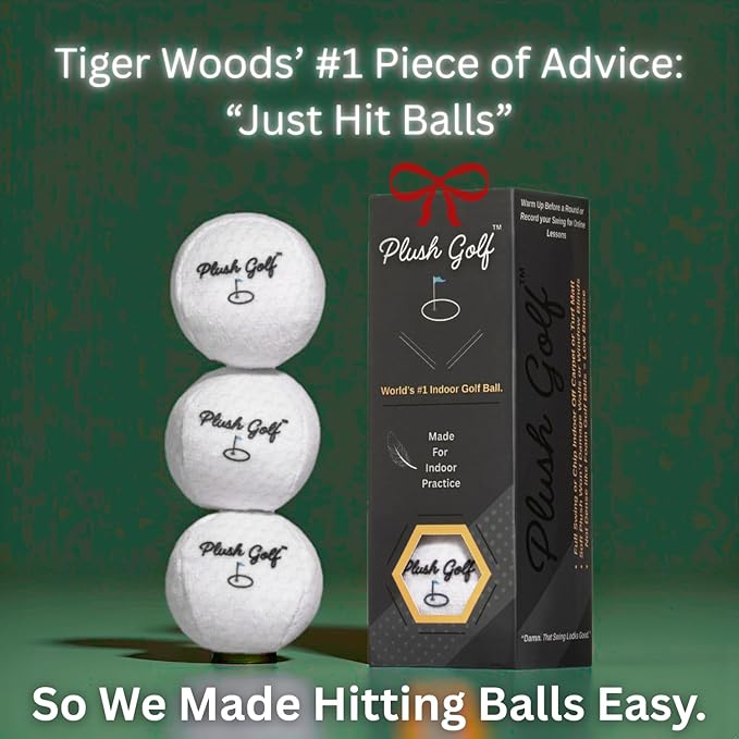 Plush Indoor Golf Balls for Indoor Practice - Golf Gifts for Swing Training Inside Softer Than Foam Golf Balls - Hit Into Anything with No Damage