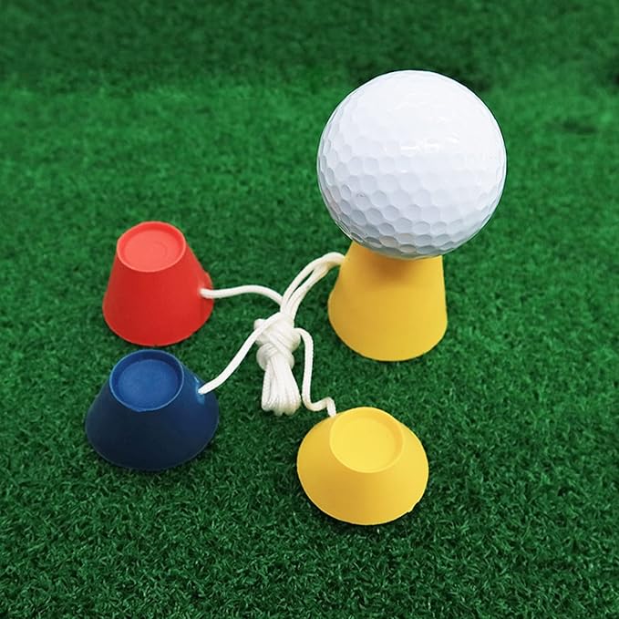 FINGER TEN Rubber Winter Golf Tees with 4 Different Heights 39mm 22mm 16mm 11mm for Frosty Days Durable Golfing Tee 4 in 1 Sizes for Hard Ground Home Driving Range Mat Training Practice