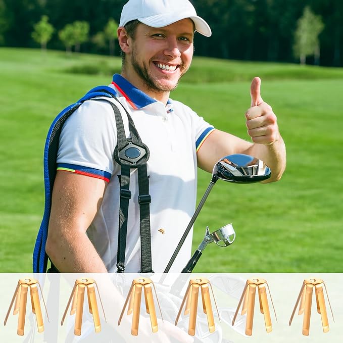 20-Pack Universal Golf Shaft Adapter Shims Accessories, Adjustable 6 Legs Brass Golf Shaft Adapter Ferrules Shims Fits Ferrules .335 .350 .355 .370 for All Golfs Club Shafts