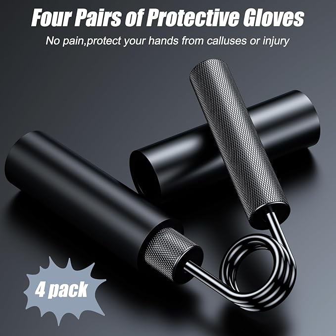 Grip Strength Trainer 4 Pack,50LB-200LB Metal Hand Grip Strengthener,Non-Slip Heavy-Duty Forearm Exerciser,Hand Gripper for Muscle Building and Hand Rehabilitation Exercising