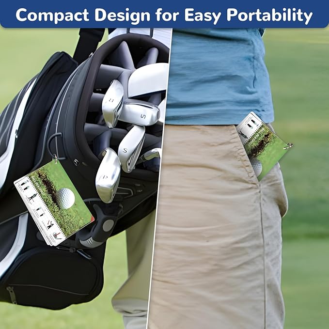 Golf Reference Cards - Essential Golf Rules & Tips | Waterproof, Durable, Compact Design for Golfers | Perfect for Beginners & Pros | Improve Your Game Instantly