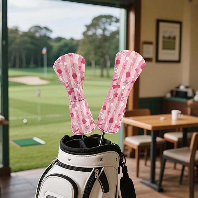 Golf Club Head Covers for Club Protective, Waterproof PU Leather Driver Fairway Wood Hybrid Head Cover