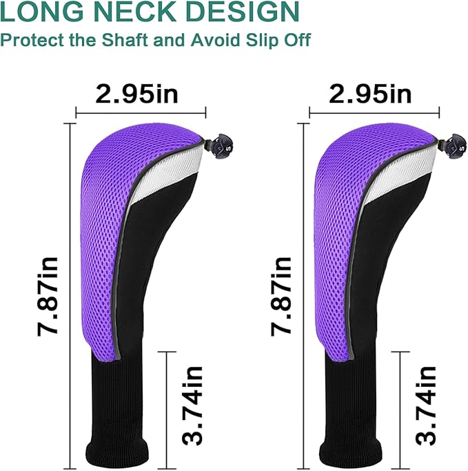 Golf Club Head Covers for Woods and Driver Hybrids Fairway Value Pack Protective Clubs Headcovers with Interchangeable No.Tags 1 3 5