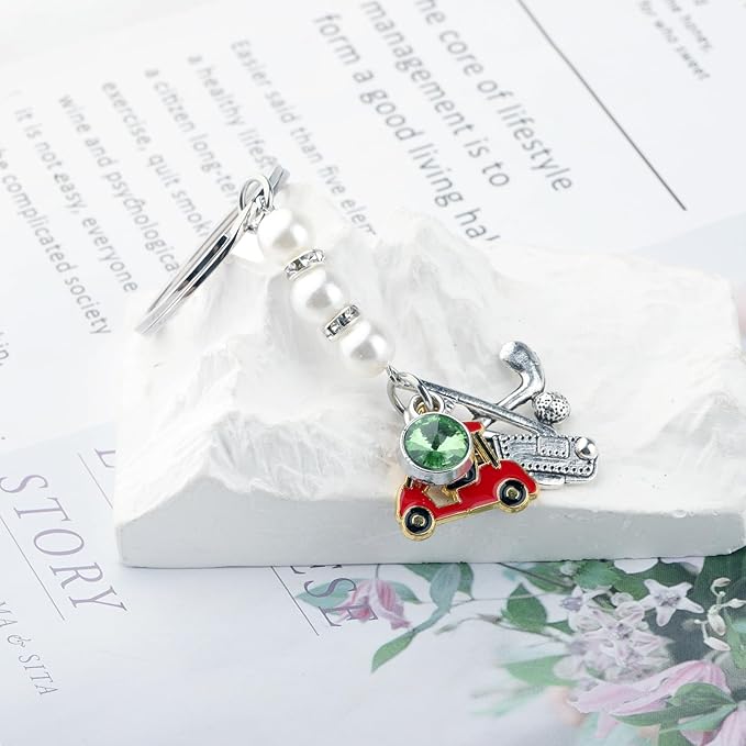 BEKECH Golf Charms Keychain Purse Charms Key Ring Golfers Players Coaches Athletes Sports Golfing Jewelry Golf Lover Gifts