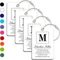 Personalized Luggage Tag | 4 Pack | Custom Luggage Tags for Suitcases | Kids Backpack Tag | 10 Color Options & Choose Font, Font Color