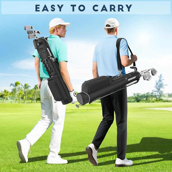 Findway Golf Stand Bag, Par 3 Golf Bag Pitch n Putt Small Golf Bag with Ball Holder and Cooler Bag, Lightweight Golf Carry Bag for Men Women