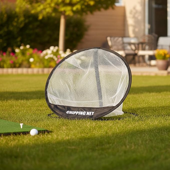 Soulchen Golf Chipping Net 3 Pop Up Chipping Target Practice Golf Net with Tri-Turf Hitting Mat, Balls, Tee Holder, Portable Kit Gifts All-in-One Training Kit for Indoor Outdoor Practice