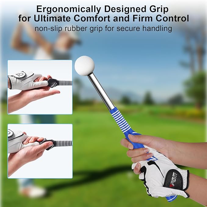 Golf Training Aids, Golf Grip Training Aid Swing Trainer with 1 Arm Posture Correction Band and 1 Telescopic Golf Simulator, Golf Practice Accessories Perfect for Beginners and Pros