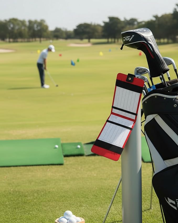Magnetic Golf Scorecard Holder 3 in 1 - The Ultimate Golf Gift for Men, Magnetic Leather Yardage Book Cover with Secure Back Pocket Fit