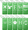 10 Personalized Metal Luggage Tags, Custom Suitcase Aluminum Name Tags with Steel Ring, Laser Engraved Name and Logo, for Travel, Backpack, Baggage, Golf Bag (Green)