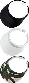 3 Pack Sports Sun Visor Hat Women Men Adjustable Clip On Visors Outdoor Golf Beach Cap