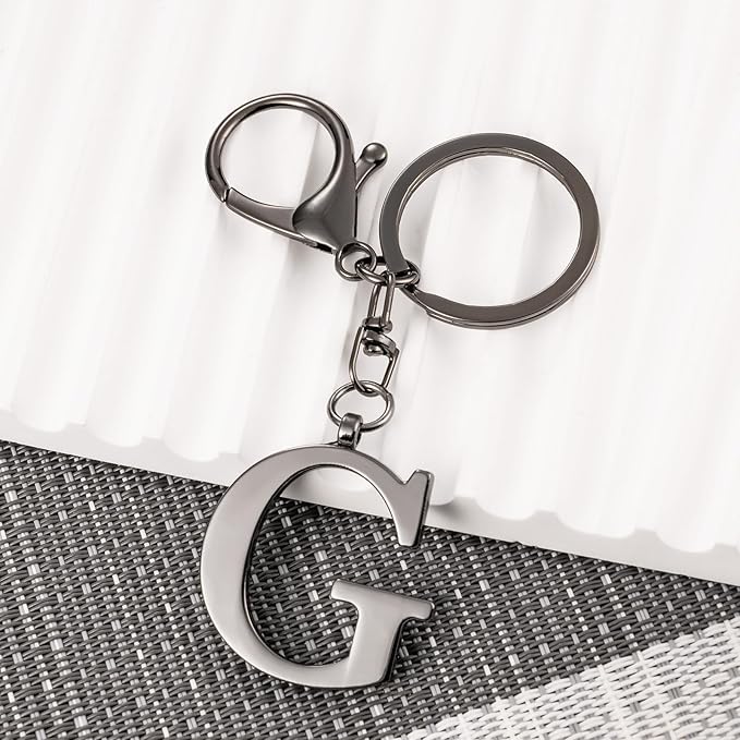 LAXPICOL Gold Letter A-Z Keychain for Women Bag Charms Purse Charms For Handbags Metal Alphabet Initial Letter Keychain