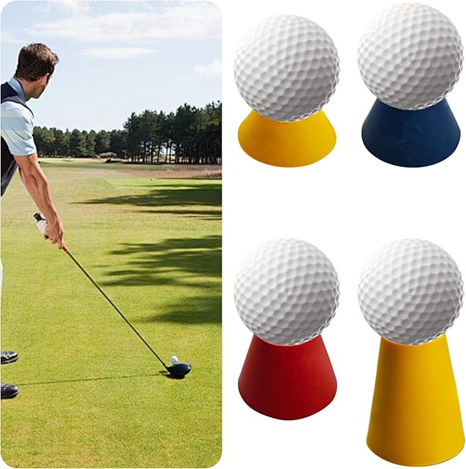 16PCS Rubber Winter Golf Tees, 4 Different Heights 38mm 22mm 18mm 12mm, Cold Weather Golfing Essential for Hard Ground Home Driving Range Mat Training Practice