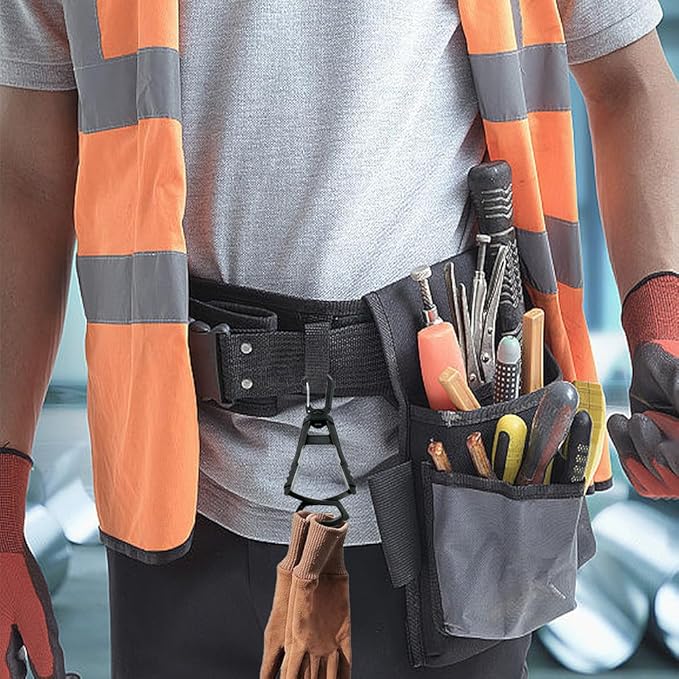 4Pcs Glove Clips for Work Glove Holders, Powerful Bite Glove Holder for Belt and Pants, Prevent Loss and Free Hands Glove Clip, Improve Work Efficiency and Safety, for Construction Gloves, Helmets