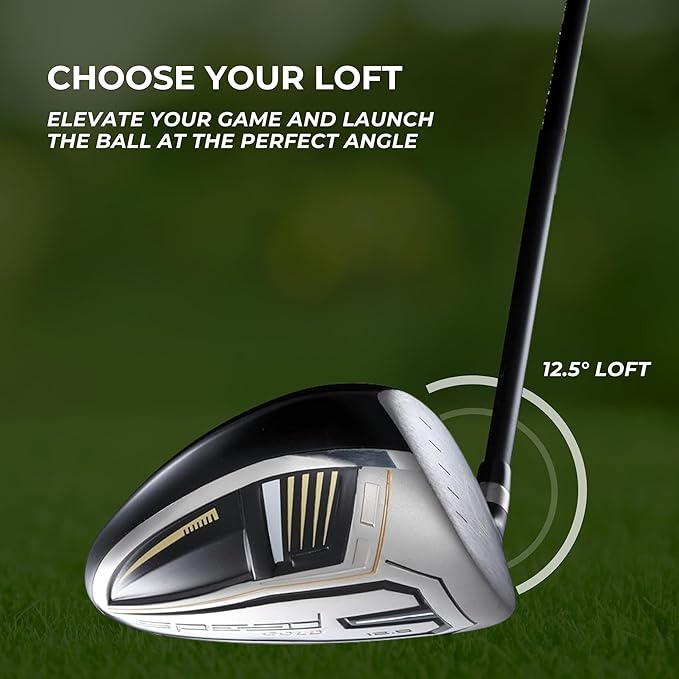 Titanium Driver Golf Club, Loft Lightweight Graphite Shaft, Oversized Sweet Spot, Aerodynamic, USGA Conforming Mens Driver + Deluxe Headcover