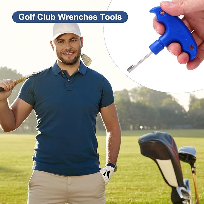 HARFINGTON Golf Spike Wrench Tool 4.3mm Golf Torque Wrench Stainless Steel Golf Head Adjustment Tool Golf Driver Torque Tool with Triangle Tip for Golf Drivers and Head Weight, Blue