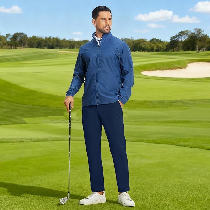M MAELREG Golf Pants Men Fleece Lined 30"/32"/34" Heat-Tech Dress Pants for Men Water-Resistant Stretch Warm Winter Trousers