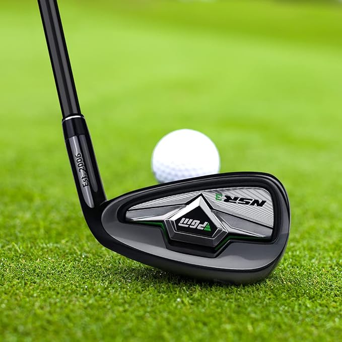 PGM Golf Clubs NSR III Irons Set (5, 6, 7, 8, 9, PW, S) with Graphite Shafts for Right-Handed Golfers – S/R Flex