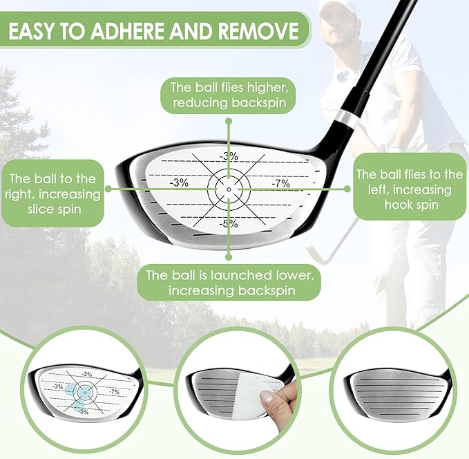 360 Pcs Golf Impact Tape Set, Sweet Spot Training Stickers for Woods, Irons and Putters, Impact Labels for Swing Consistency, Distance Control, and Ball Striking for Golf Beginners and Fans