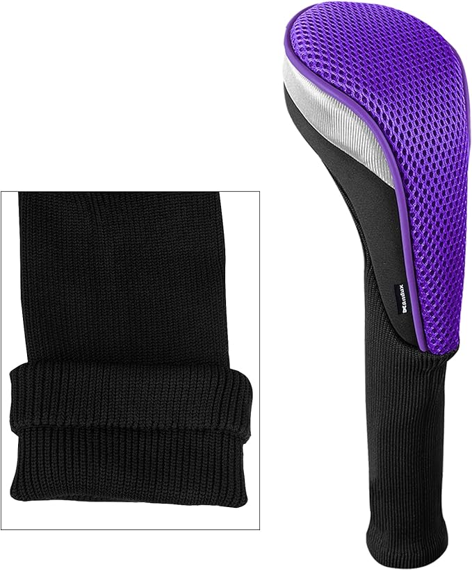 Andux 3pcs/Set Golf 460cc Driver Wood Club Head Covers Long Neck with No. Tags