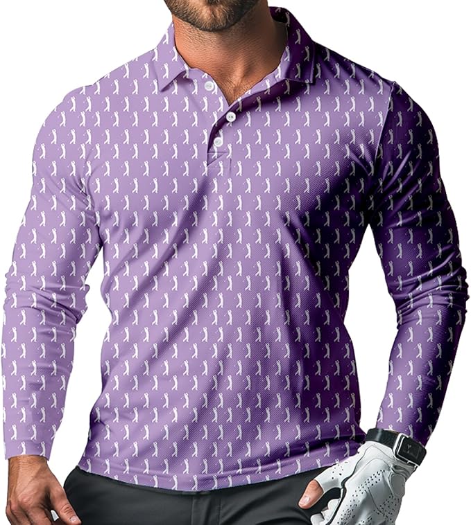 Men's Long Sleeve Golf Shirt Quick Dry 3 Button Work Fishing Outdoor Casual Collar Shirt
