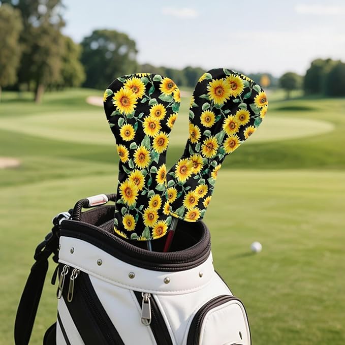 Golf Club Head Covers for Club Protective, Waterproof PU Leather Driver Fairway Wood Hybrid Head Cover