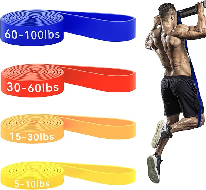 HAPBEAR Pull Up Assistance Bands Set of 5 - Resistance Bands for Working Out, Stretching, Physical Therapy, Muscle Training