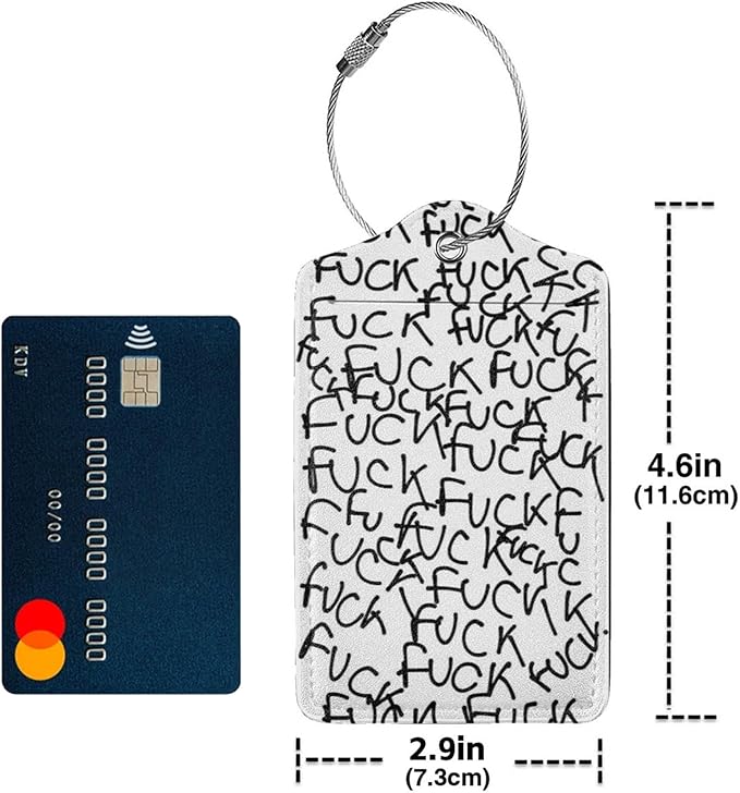 TSA Approved Luggage Tags for Suitcases FUC k it 2 Pack Funny Leather Carnival Cruise Airport Cute Travel Name Tags Golf Bag tag Ships Essentials Privacy Cover ID Label for Women Men