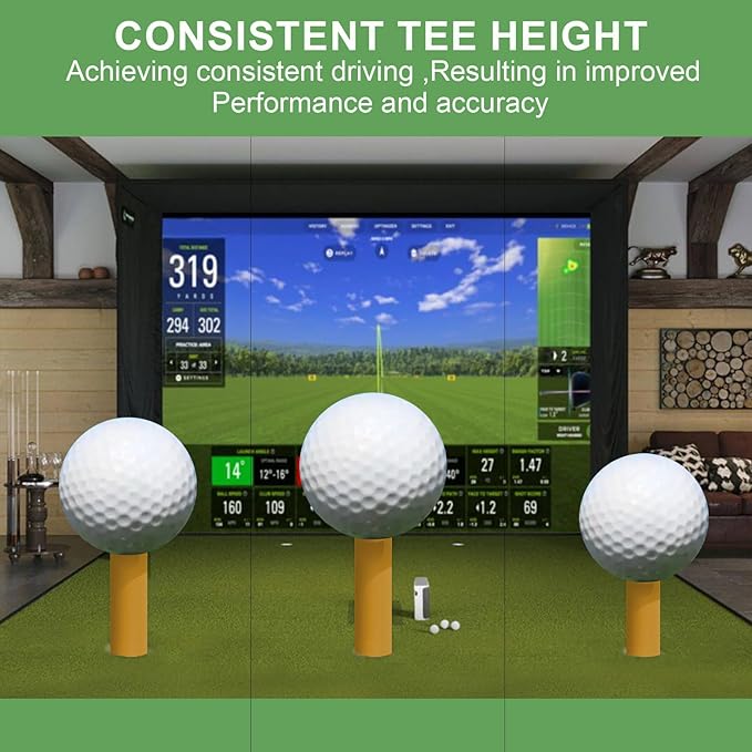 Rubber Golf Tees for Mats & Indoor Golf Simulators - 8 Pack Mixed Size for Driving Range & Indoor and Outdoor Golf Hitting Mats (US Sizes, 8 Sizes)