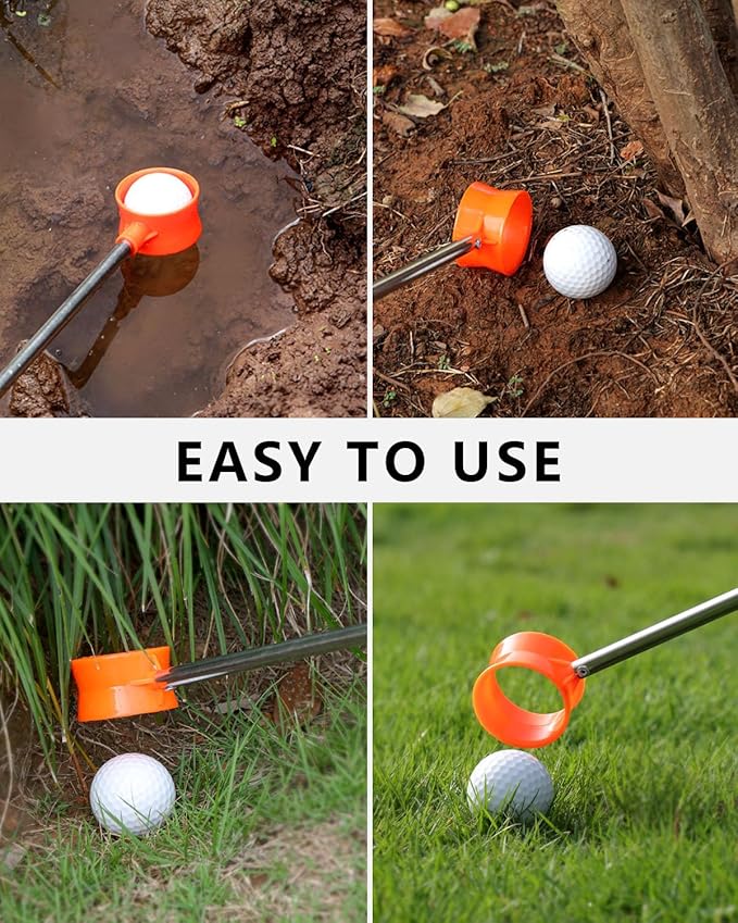 Telescopic Golf Ball Retriever (9/12ft) | Picker Upper Tool | Premium Stainless Steel & Double-Sided Head