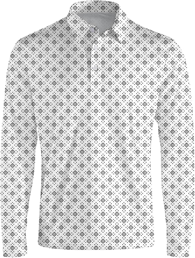Men's Long Sleeve Golf Shirt Quick Dry 3 Button Work Fishing Outdoor Casual Collar Shirt