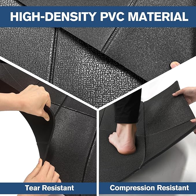 Washer Dryer Anti-Vibration Mat 62.9 * 29.5 Inches Foldable Rubber Mat for Washing Machine Dryer Waterproof Noise Reducing Pads Non-Slip Shockproof Mat for Floor Protection