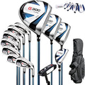 PGM 18 Pieces Men’s Golf Club Set 12pcs Clubs – Titanium #1 Driver, Draw-Biased Hybrid, High-Strength Irons, Forgiving Putter, Stand Bag with 5 Head Covers