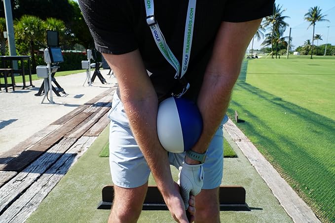 Compression Ball - Golf Swing Trainer – Forearm Connection Aid for Perfect Impact Position – Fix Chicken Wing, Improve Tempo, Backswing & Ball Striking – Soft Memory Foam